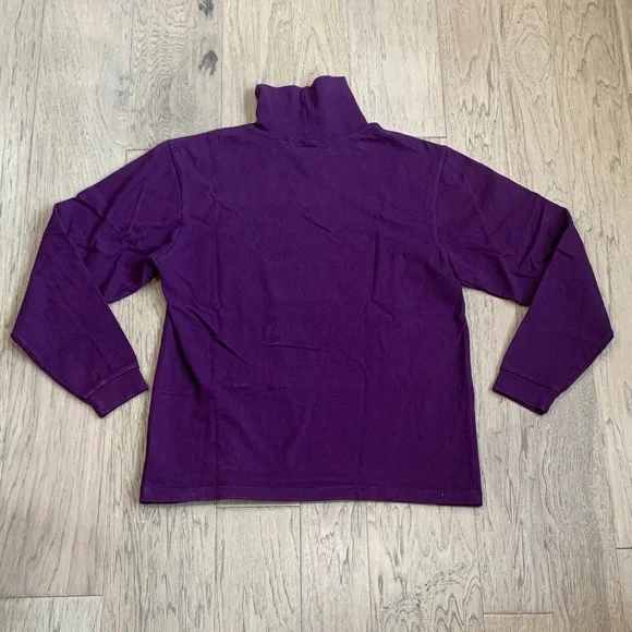 Vintage L.L. Bean Purple Turtleneck Pullover Size Small - Picture 9 of 9